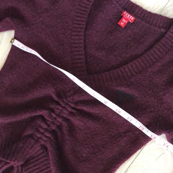 Guess Maroon Gathered Sweater - Picture 6 of 10